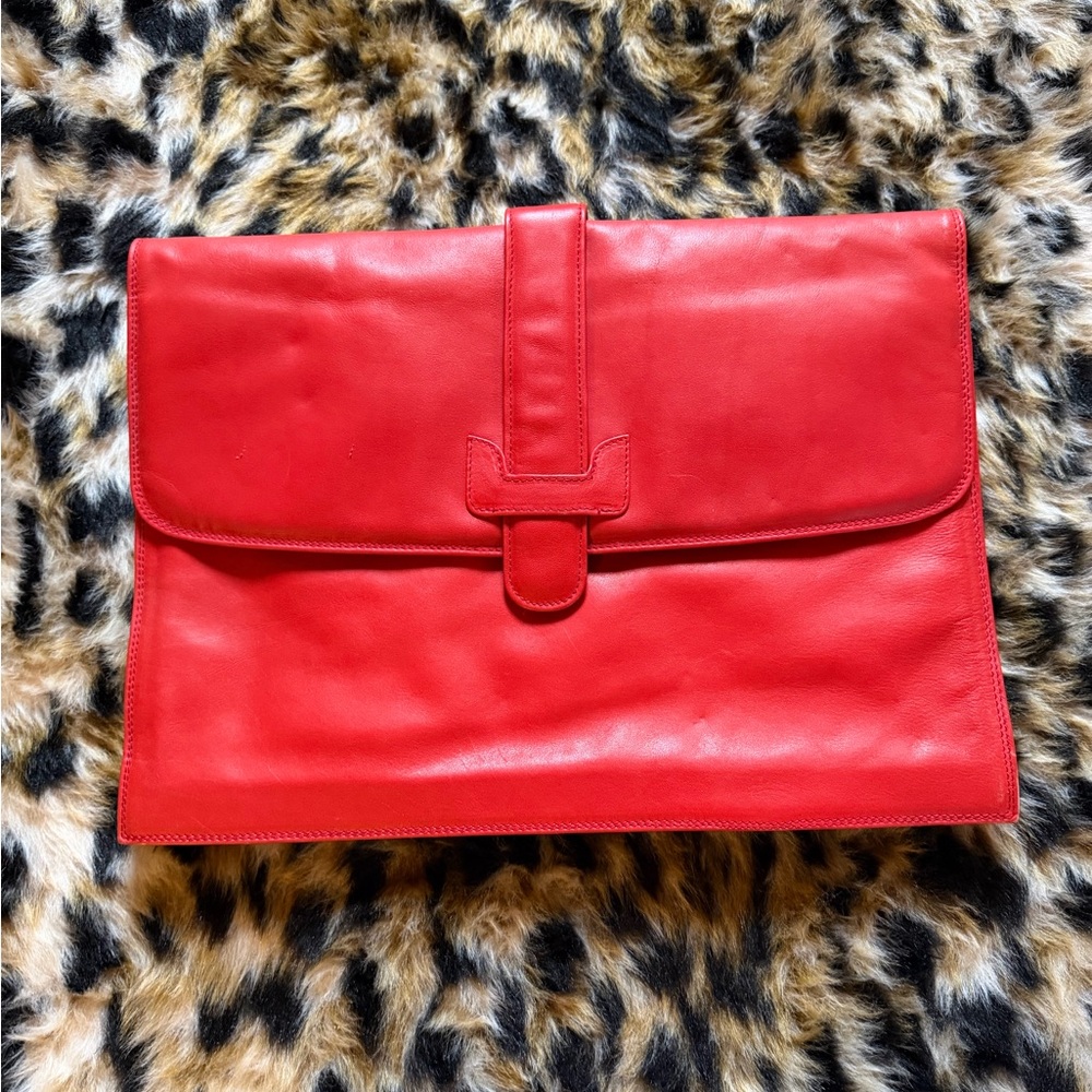 Genuine leather lap top case or clutch